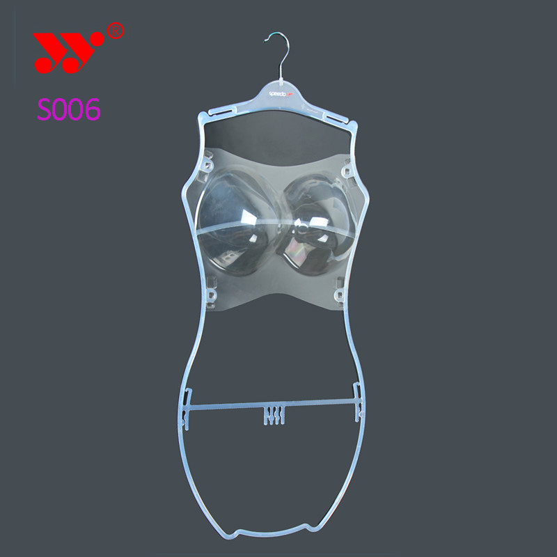 Clear brand swimming shop custom plastic swimwear body form hanger