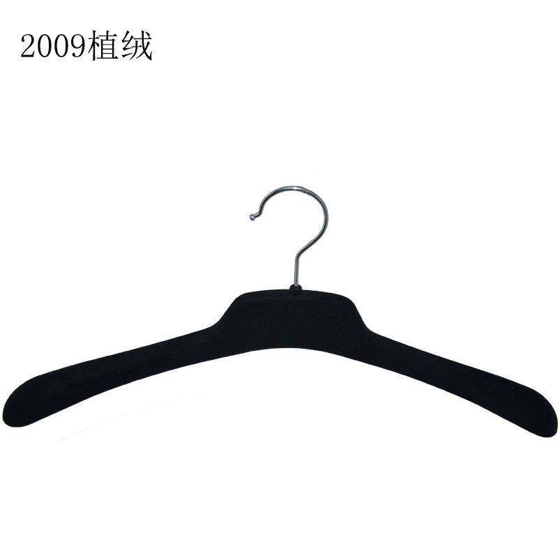 elegant custom logo recycled flocked black velvet hangers