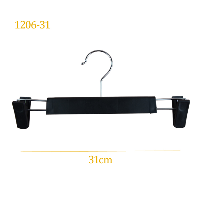 China custom plastic extension trouser hanger with clips