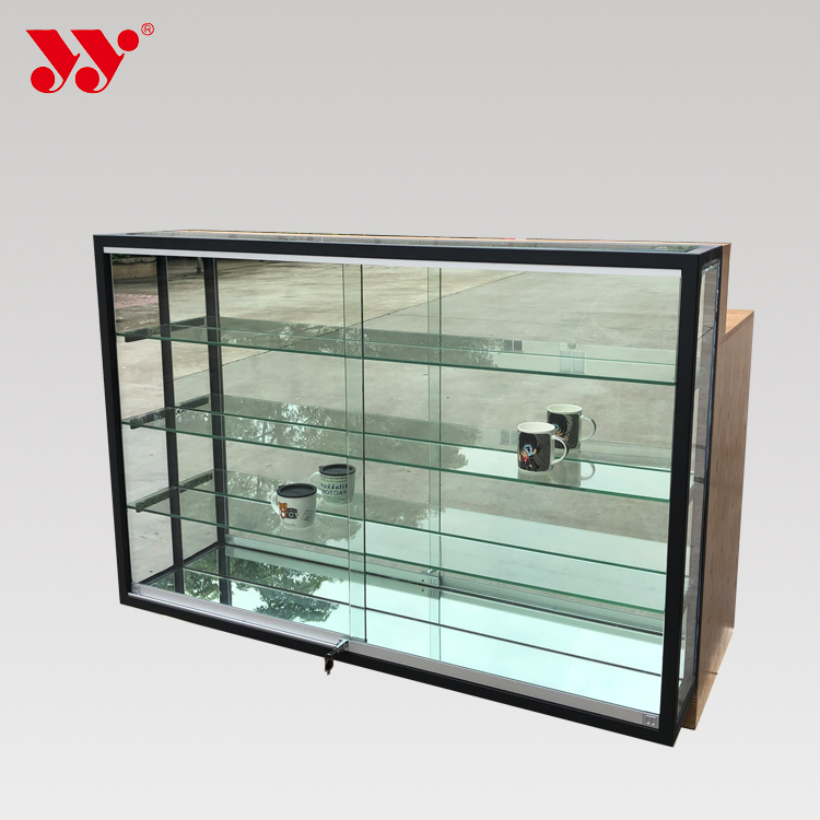 Glass Display Rack Wooden Checkout Counter