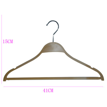 Strong wooden looking clothing coat multipurpose plastic store hanger